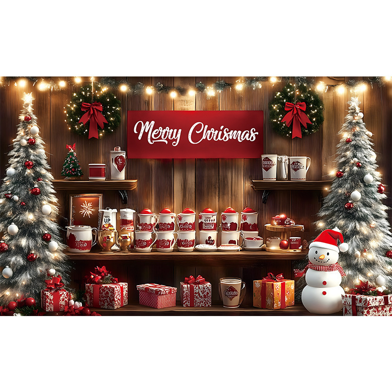 Amazonクロスボーダー新しいクリスマスカプレットドアカーテンお祭り雰囲気アレンジメントクリスマスフラッグ背景布バナー|undefined