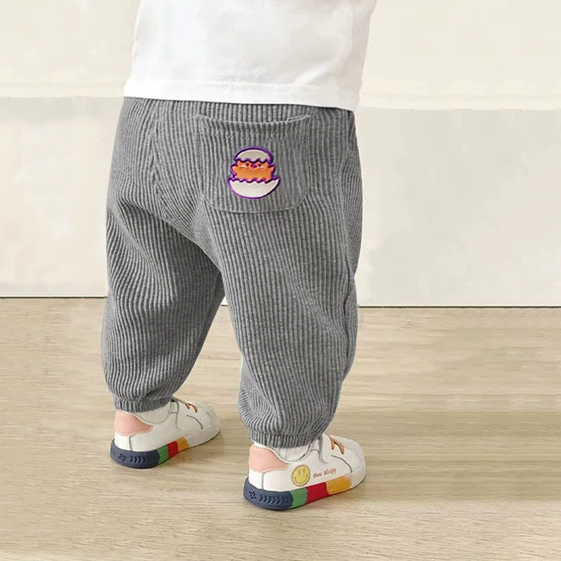 Autumn children's trousers for boys, corduroy demi-season down jacket girl's, western style