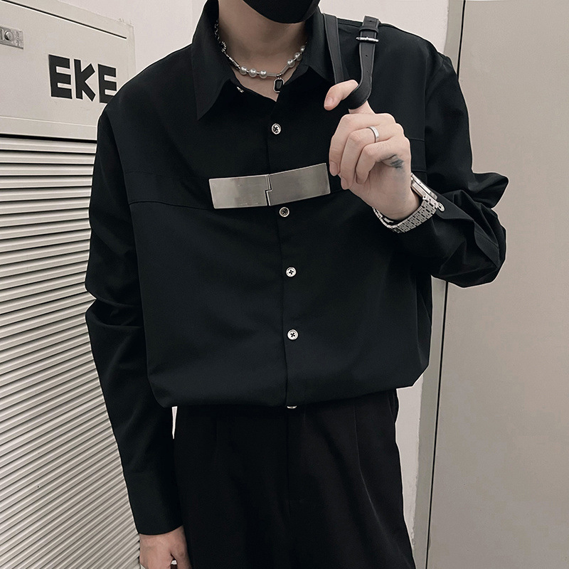 American Heavy Industry Casual Long-Sleeve Shirt for Men Loose Top 2025 Spring and Autumn Season Uncommon Stylist Hipster Cool Shirt