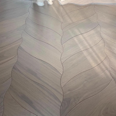 异型黑胡桃柳树叶异形拼花地板全桦基材大树叶拼花地板工厂直销