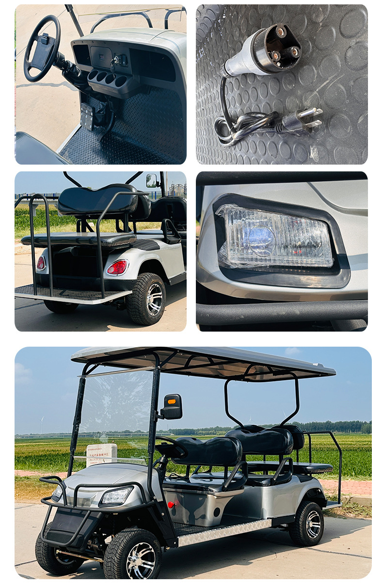 6-Seat Golf Cart Hotel Reception Outdoor Shuttle Tourist Attraction Villa Real Estate Electric Four-Wheeler