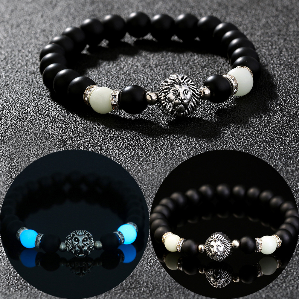 Bracelet de perles lotus phosphorescent brillant dans le noir_voghion.com