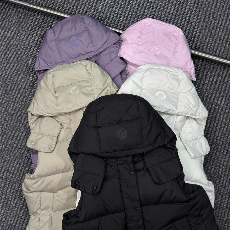Wunder Puff Lu's Four-Compartment down Vest Jacket Vest Hooded 90 White Duck down Women's Top