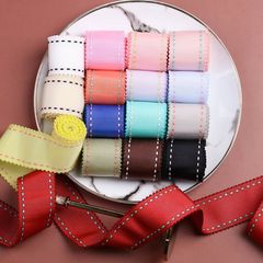 Double-sided wave edge beaded stitch ribbon DIY hair accessories, floral packaging, silk ribbons, clothing hats, bow ties
