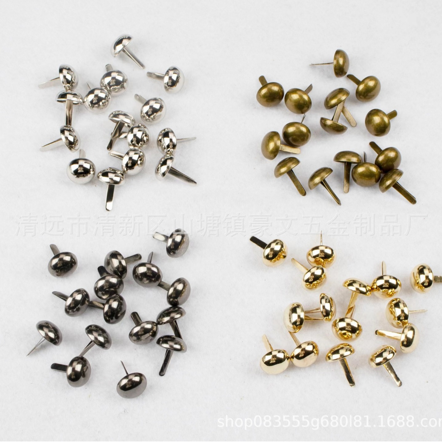 现货高亮15mm蘑菇钉 DIY双脚钉 口金包包保护底钉 材料包钉100/包