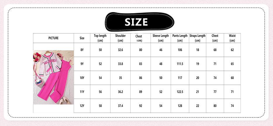Completo bambina con giacca a righe stampata canotta e pantaloni_voghion.com