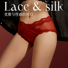 #2438#春夏蕾丝女士内裤性感透气纯欲风微收腹提臀甜美少女三角裤