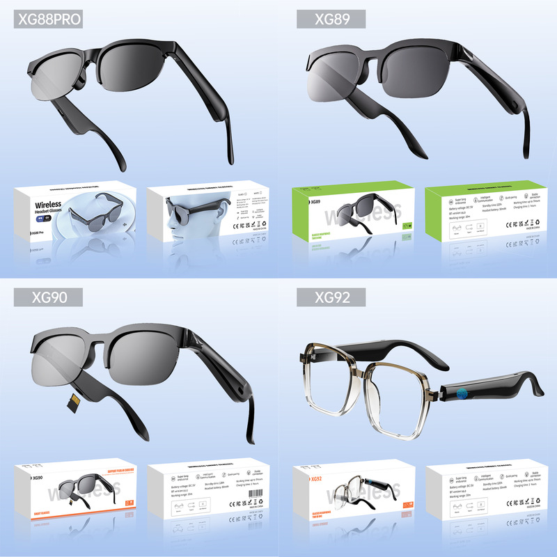 Xg88Pro 89 90 92 Glasses Wireless Bluetooth Headphones Outdoor Sports Sunglasses Music Open-Style Ai Translation