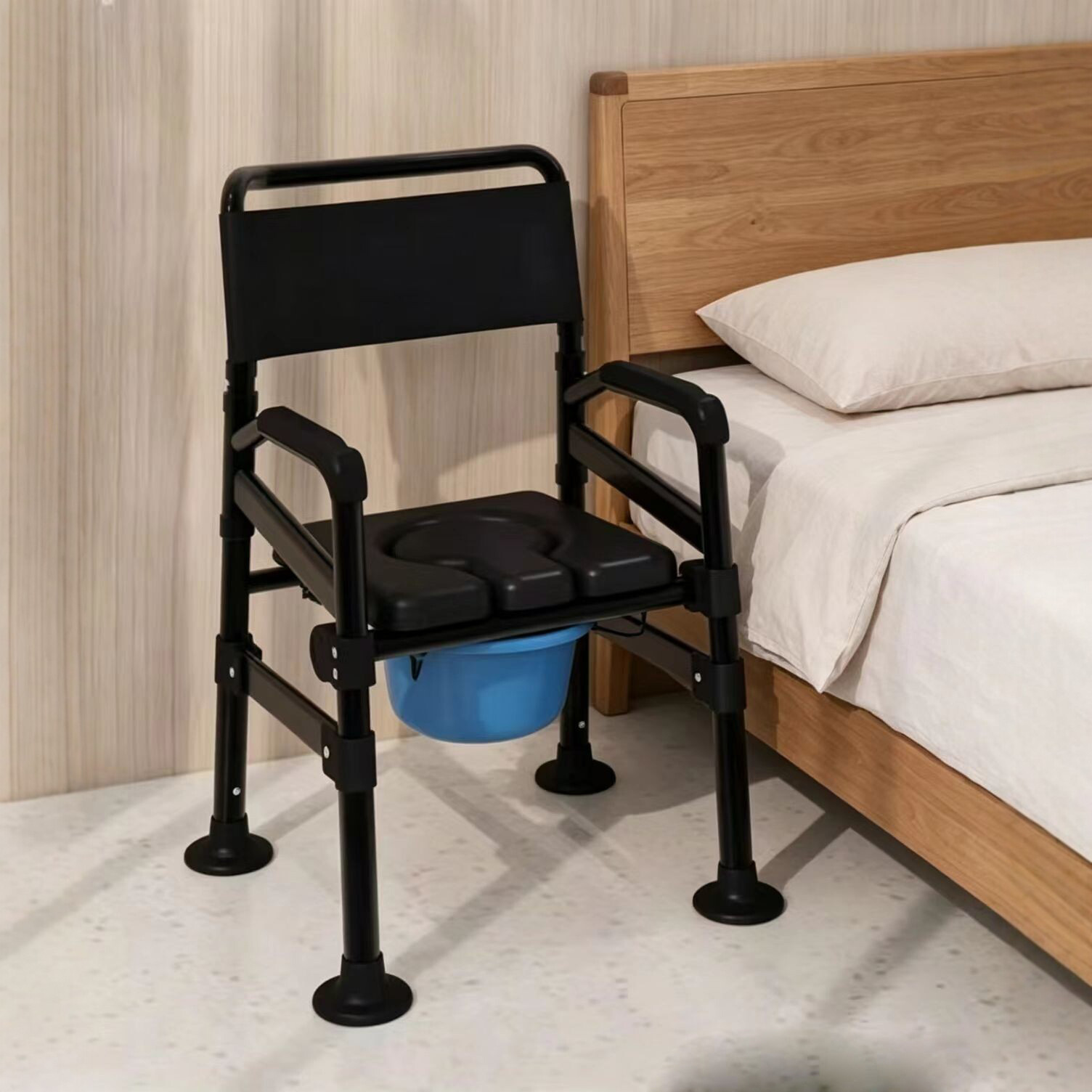 Bathroom commode chair for the elderly, portable toilet, commode for pregnant women, home-use commode stool, foldable commode chair