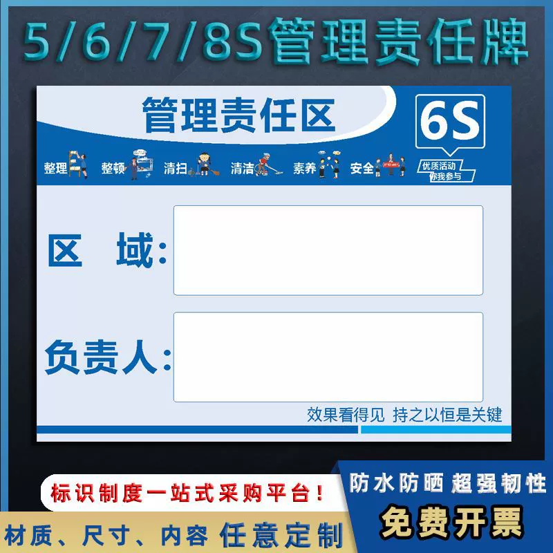 Знаки управления зоной ответственности 5S/6S/7S/8S для управления площадкой, предприятие/завод — объявление