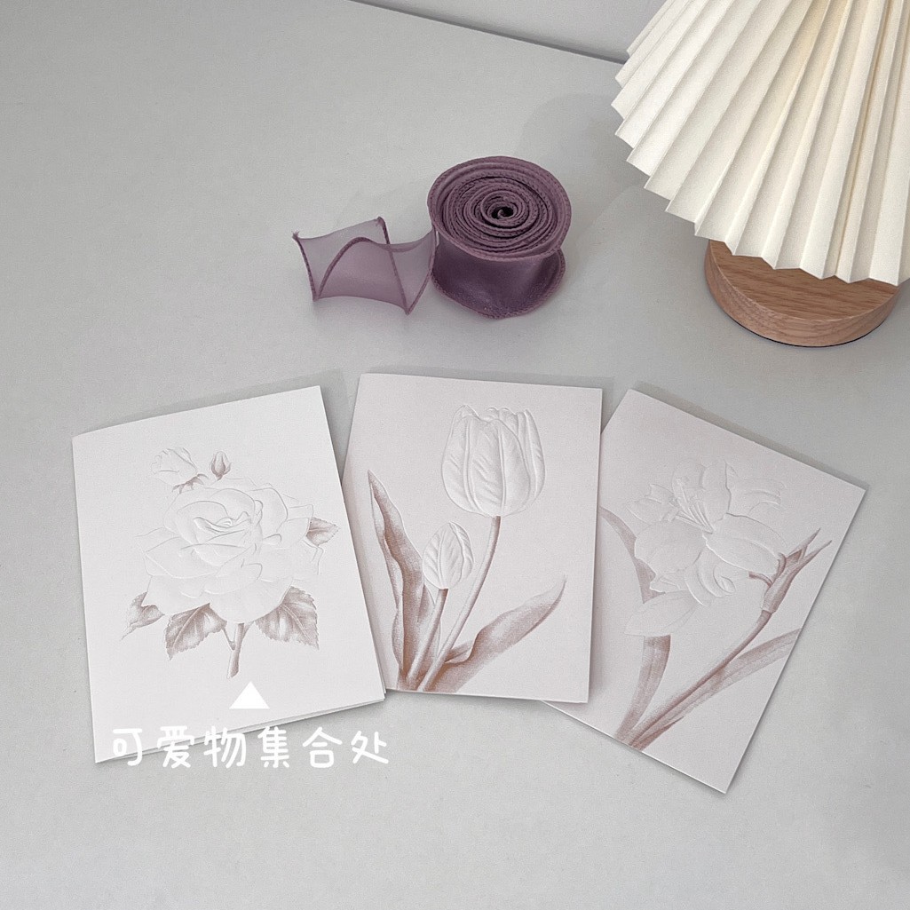 Simplificación de alto nivel en relieve rosa tarjeta de boda tarjeta de votos de cumpleaños tarjeta de regalo tarjeta