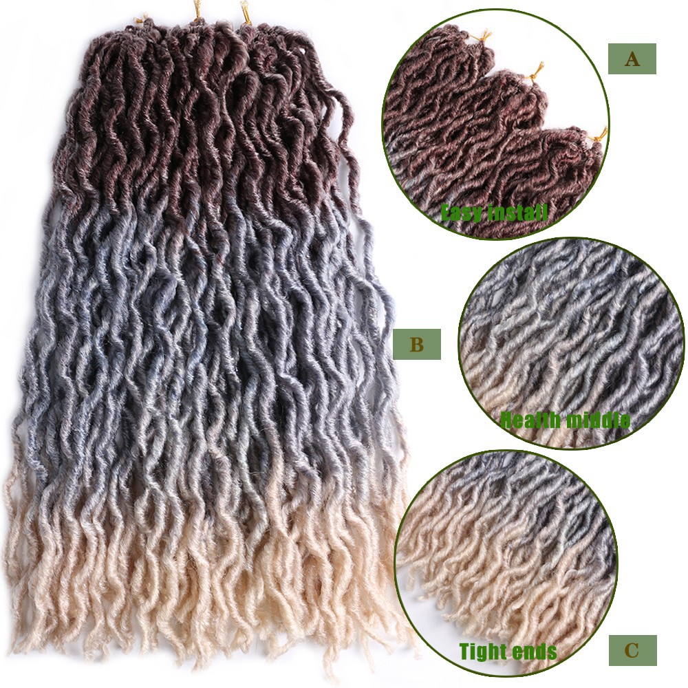 Extensions à clip gypsy locs en cheveux synthétiques_voghion.com