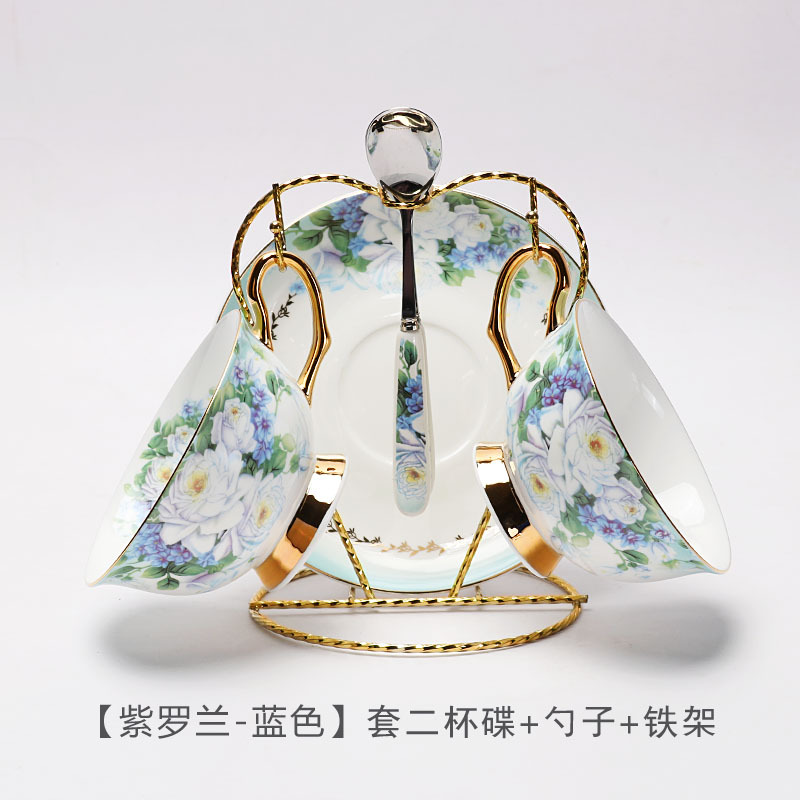 Estilo europeo elegante flor hueso China taza de café y platillo de alta gama oro británico tarde té conjunto luz lujo flor taza de té caja de regalo