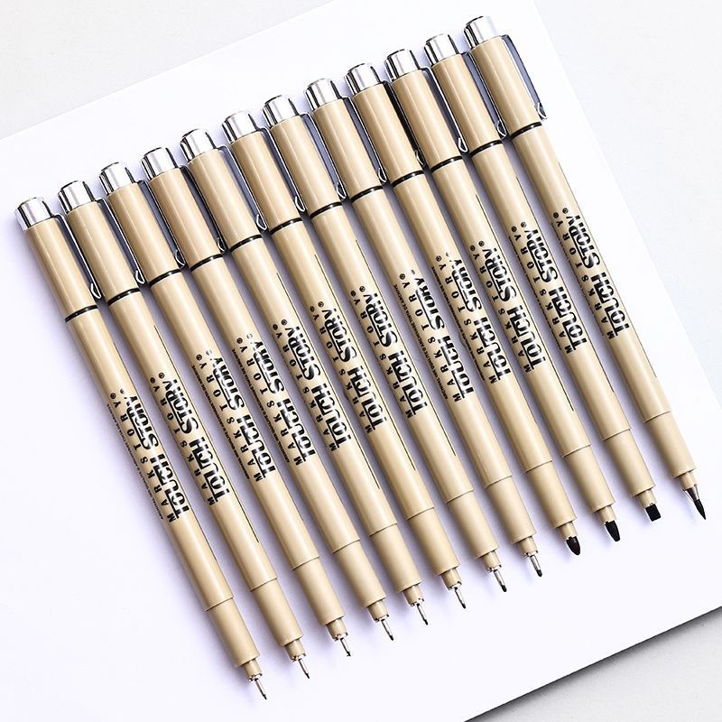 Waterproof needle pen set for hand-drawing, ultra-fine design, soft tip, quick-drying, complete set of essential line drawing pens for art
