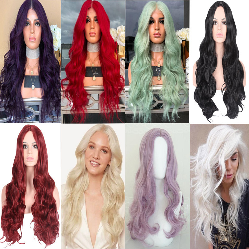 Cross-Border Wig for Women with Long Hair, Medium Parted Long Curly Hair, Large Waves, Full Headgear, Multi-Color Fluffy European and American Fashion Wig Set