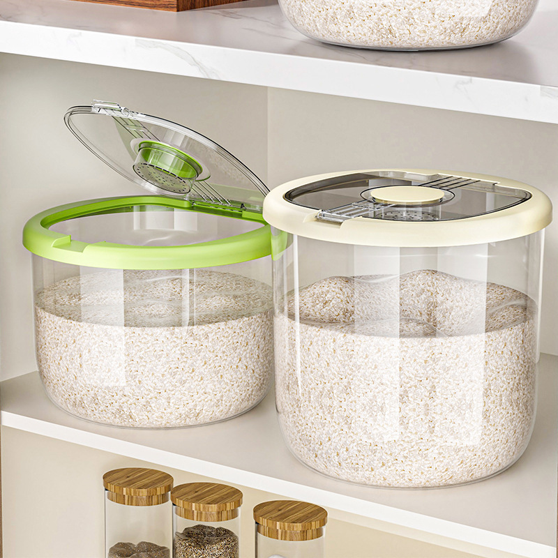 Transparent Sealed Rice Container for Home Kitchen, Large Capacity, Insect-Proof and Moisture-Proof, Rice and Flour Storage Box, Food-Grade