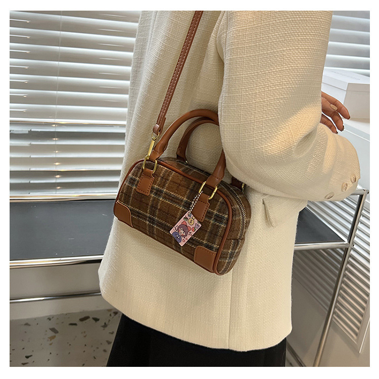 Borsa a tracolla a quadri per donna, elegante borsa a spalla tartan_voghion.com