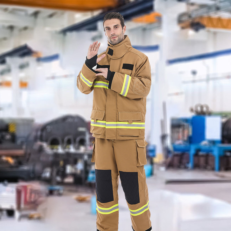 灭火战斗服卡其色消防员灭火防护服消防森林抢险救援服应急作训服