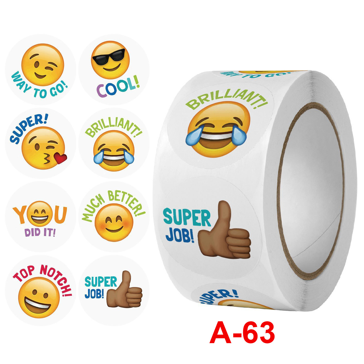 Amazon 8 tipos de emoticon juguetes sonrientes pegatinas etiquetas de recompensa para maestros y niños pegatinas de sellado 500 pcs / rollo