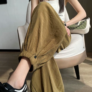 九分女夏季薄款宽松束脚冰丝运动跑步防晒防蚊哈伦速干高档灯笼裤