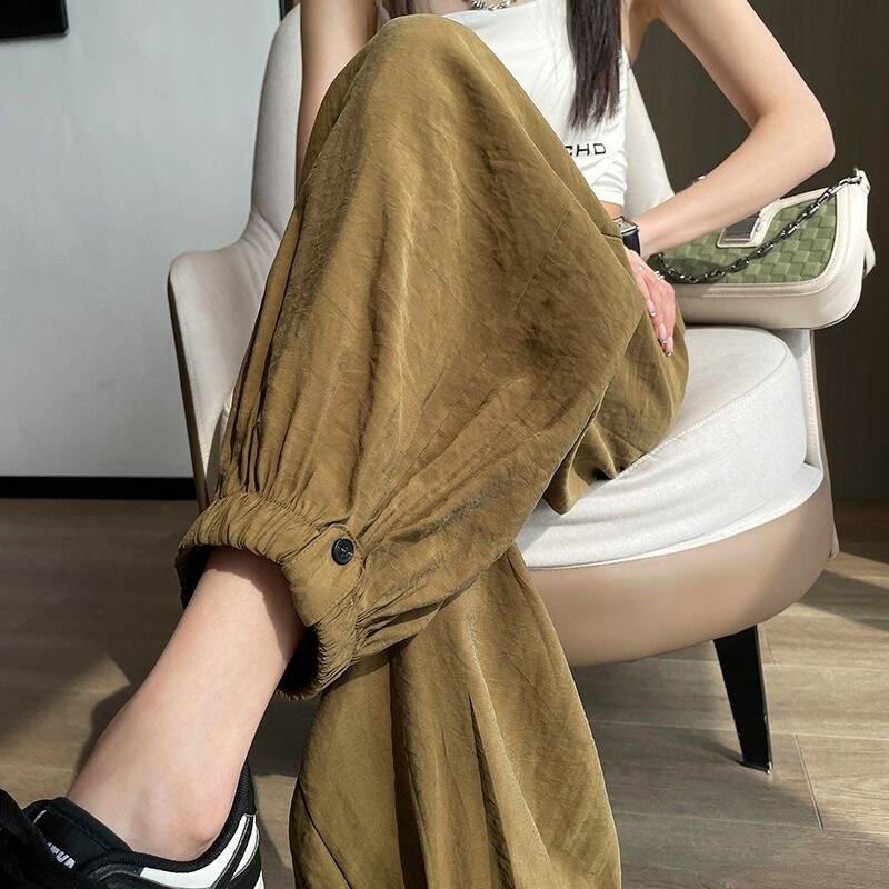 Women's Summer Thin Loose-Fitting Jogger Pants, Ice Silk Sports Running Pants, Sun Protection, Mosquito Repellent, Quick-Dry High-End Harem Pants Women's Summer Thin Loose-Fitting Jogger Pants, Ice Silk Sports Running Pants, Sun Protection, Mosquito Repellent, Quick-Dry High-End Harem Pants