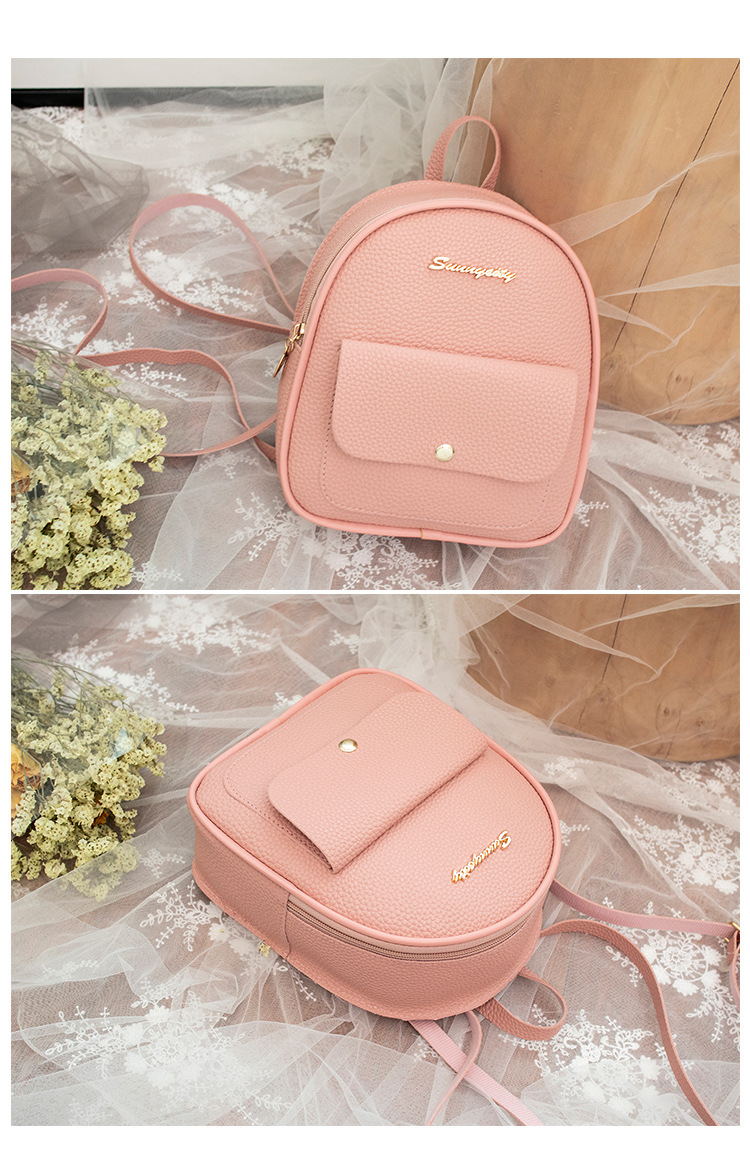 Factory Wholesale Daily Backpack Mini Korean Style Lychee Pattern Small Bag  New Simple Women's Small Backpack display picture 6