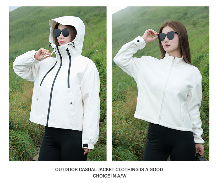 Soft Shell Hiking Jacket Windproof Waterproof Three-in-one_voghion.com