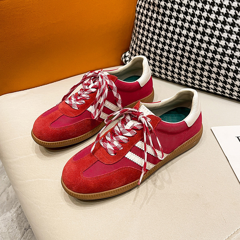 Zapatillas deportivas casuales de suela gruesa con bloques de color estilo retro 2025 de Grape Mom, zapatillas de entrenamiento alemanas para mujer, modernas para primavera y otoño