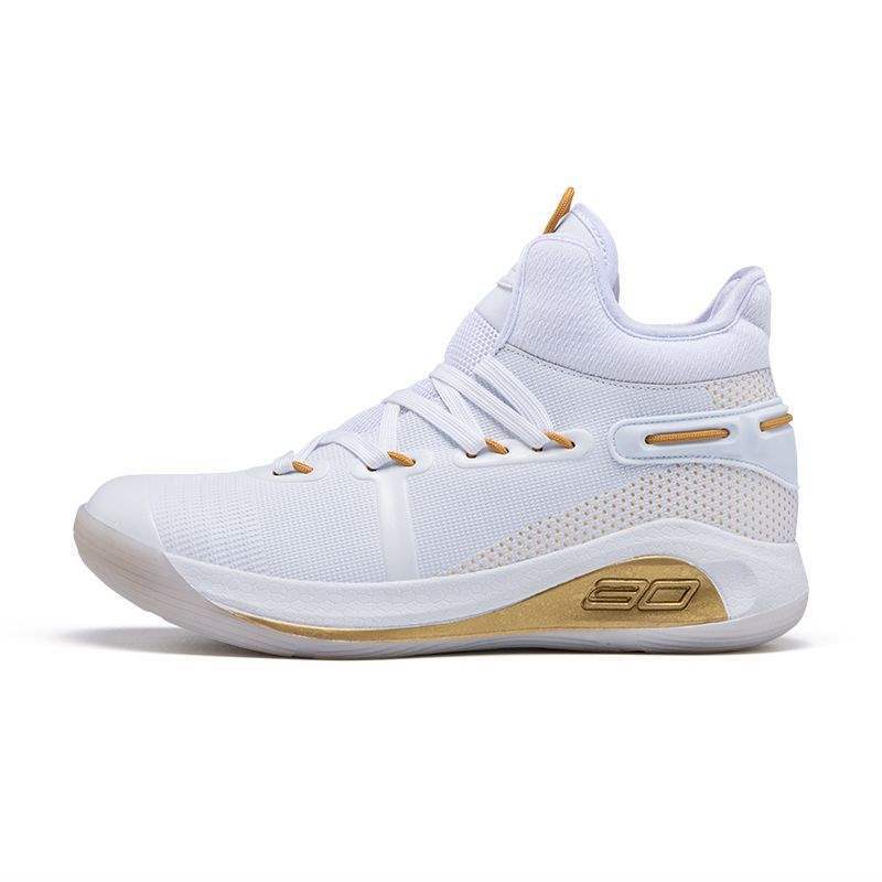 Curry Basketball Shoes, Shock-Absorbing Shoes for Men and Women, Wear-Resistant Leather Anti-Slip Boots, Youth Student Sports Shoes for Actual Use