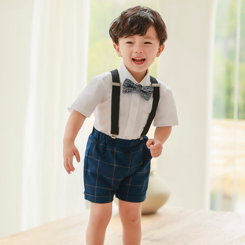 Traje de niño traje-vestido de un año de edad verano niño pequeño traje de bebé cumpleaños traje pequeño para niños boda niña de las flores