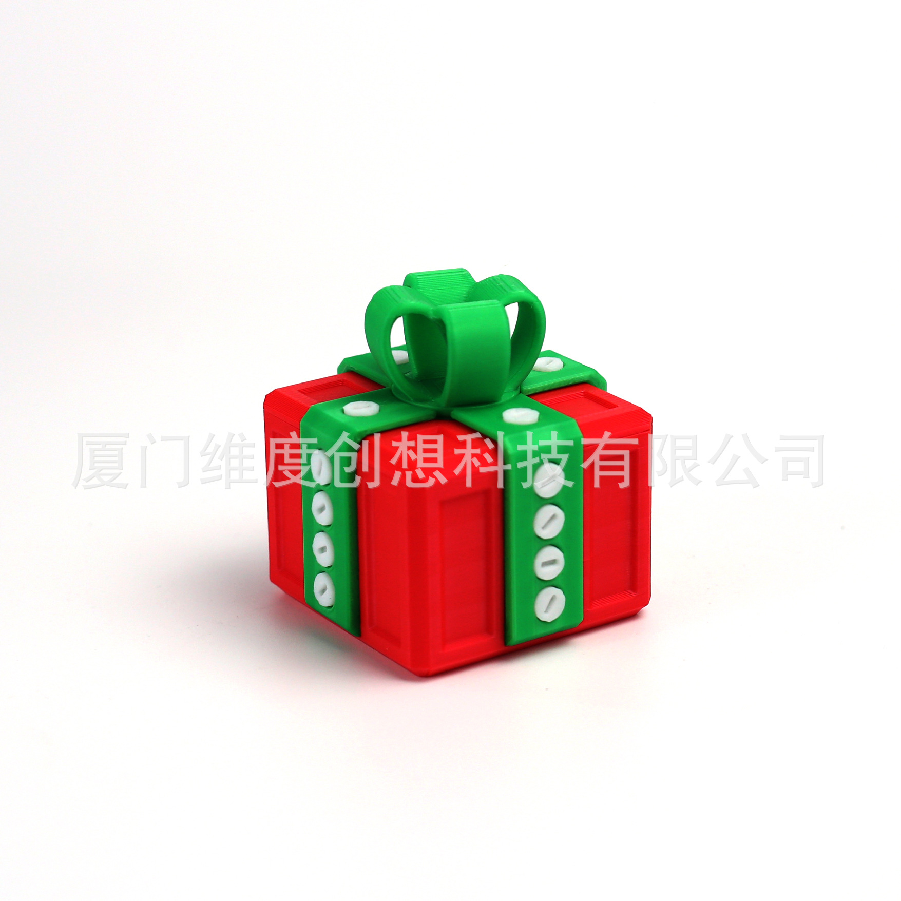 빨간색 상자 + 녹색 활 + 흰색 나사