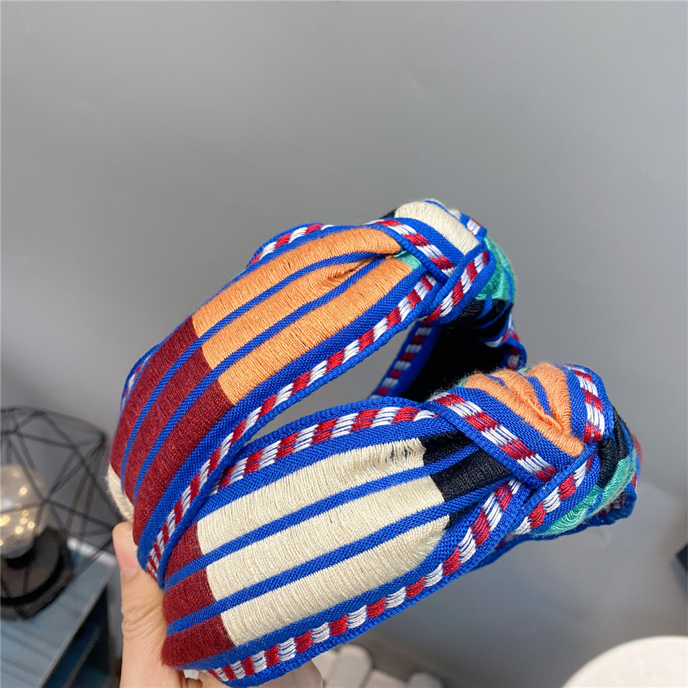 wholesale color matching knotted wide headband European and American color head buckle11