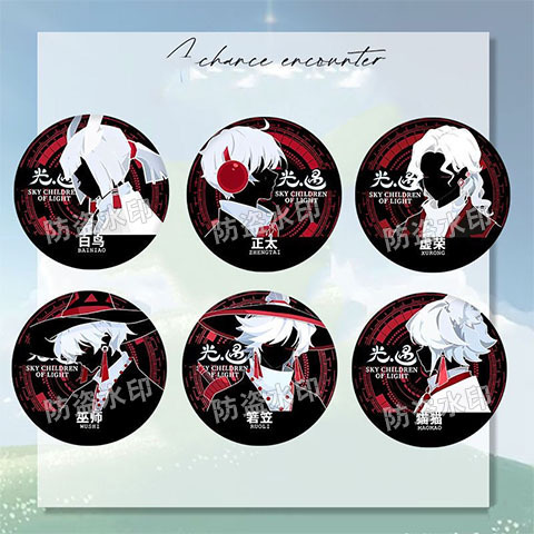 Sky Light Encounters Zhengtai Wizard Cat White Bird Kaka Tinplate Medallion Badge Gift Laser Broken Glass Sky Light Encounters Zhengtai Wizard Cat White Bird Kaka Tinplate Medallion Badge Gift Laser Broken Glass