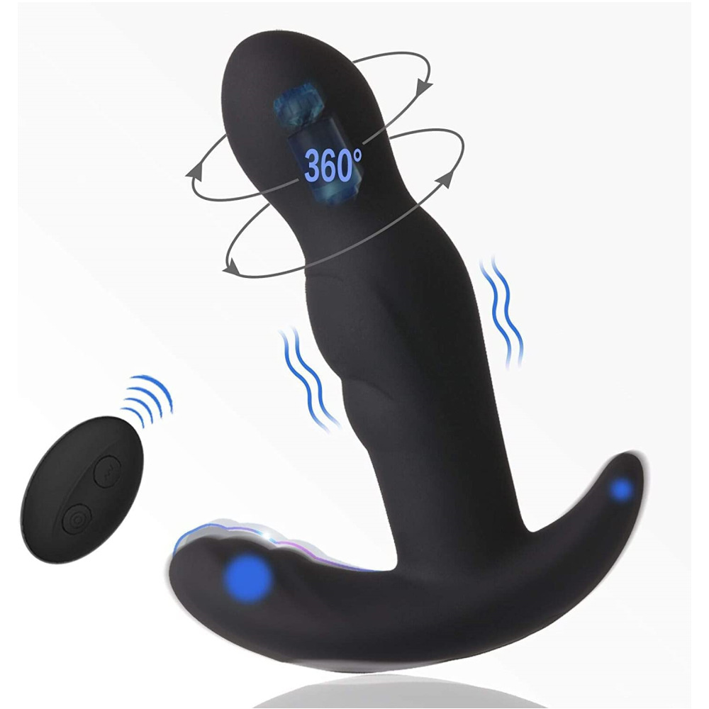 Plug vibrant, masseur de point G, masturbateur anal télécommandé, sextoy pour adultes, en silicone pour hommes_voghion.com