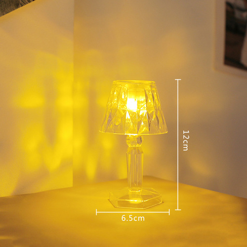 Creative crystal small table lamp, LED diamond night light, bedroom bedside atmosphere lamp, birthday gift for best friend and friend