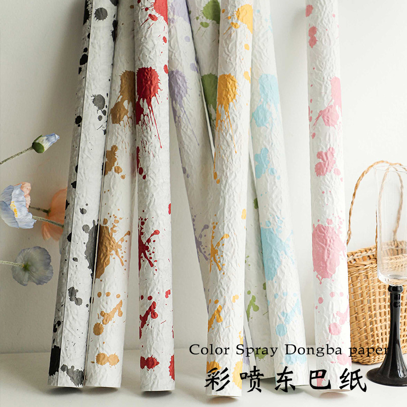 Huaxi color pulverizado papel Dongba espeso papel de flores rasgado mano papel de embalaje floral ramo de flores embalaje de regalo DIY