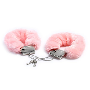 Plush Handcuffs Soft Furry Hand Restraints, Metal Chain & Keys, Multiple Colors, 13×12×2 cm