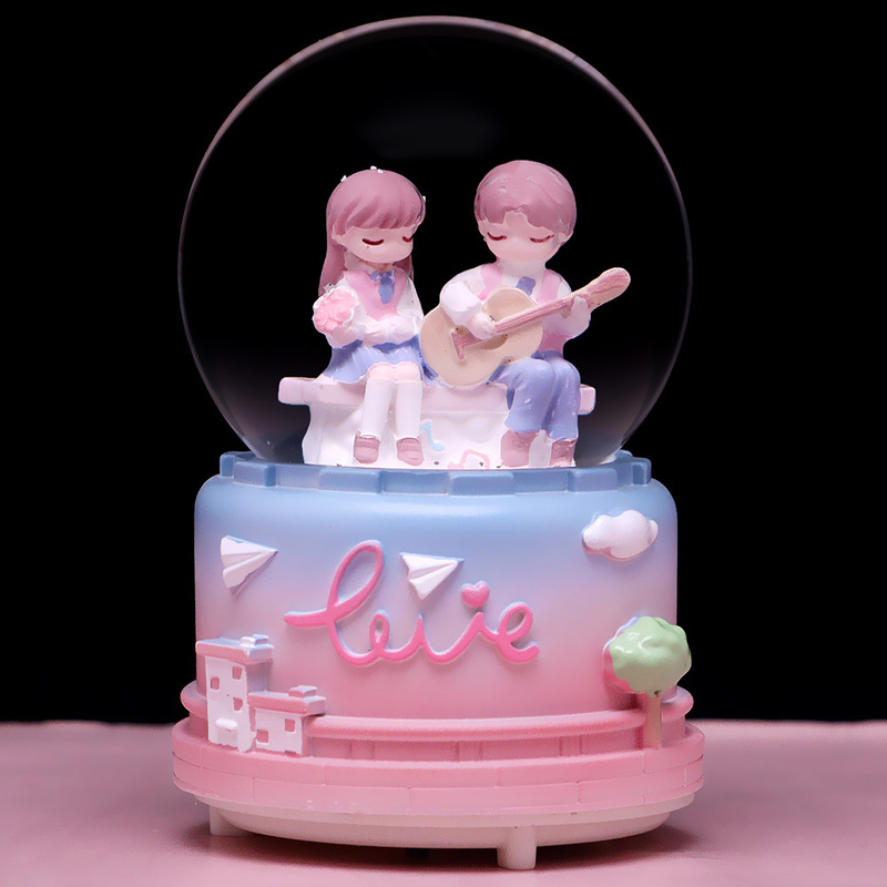 Tide Play Creative Youth Melody Crystal Ball Music Box Cartoon Campus Breath Music Box Valentine's Day to Send Girlfriend