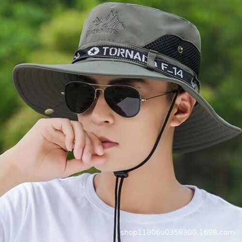 Sun Protection Fisherman Hat for Men, Summer Outdoor Sun Hat, Fishing Hat with Wide Brim, Breathable and Sun-Shading, Foldable Denim Hat, Wholesale
