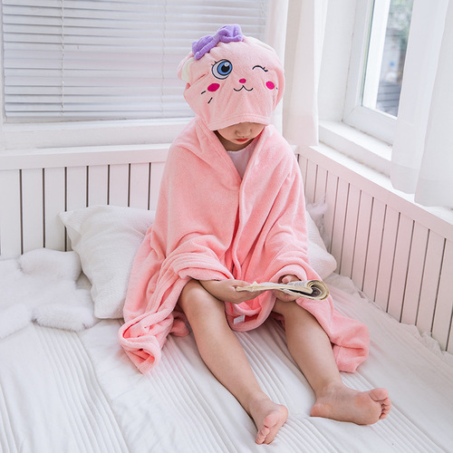 K9HX wholesale children's bath towels, adults' cloaks, hooded bath towels, adults can wear and wrap, hooded bath towels are less absorbent than pure cotton.