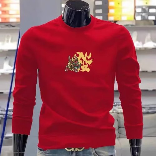 Printed Hoodie Men's Trendy Versatile Crew Neck Top Personality Spring and Autumn Season Men's Cool Style Hoodie Trendy