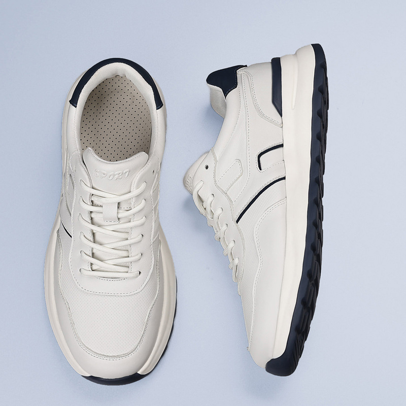 2025, nuevos zapatos casuales de cuero superligero, zapatos de cuero transpirables, zapatos de estilo deportivo de hombre, zapatos de hombre suaves