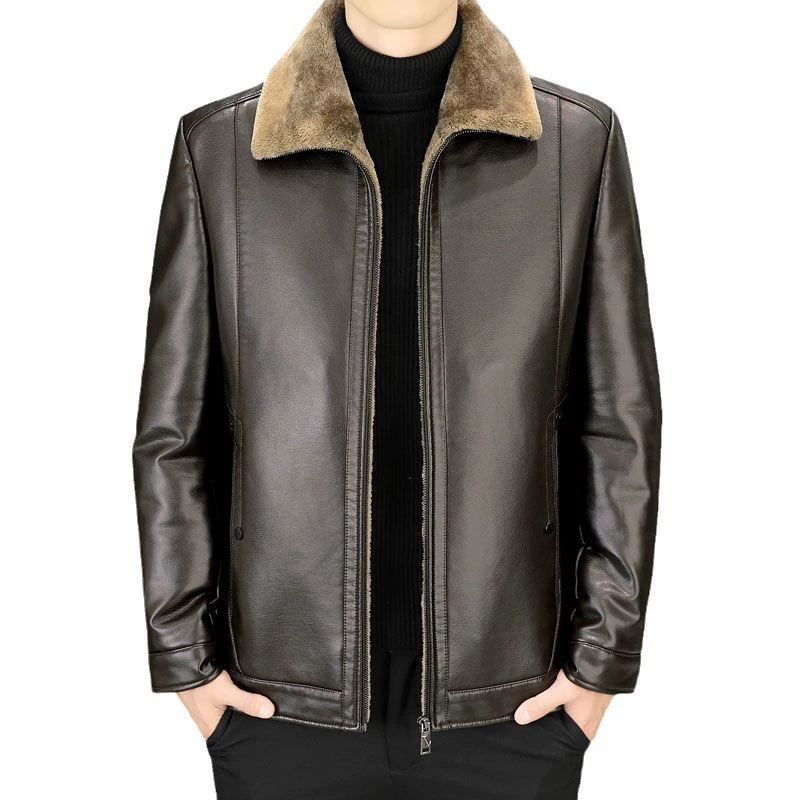 Keep warm demi-season short down jacket, for middle age