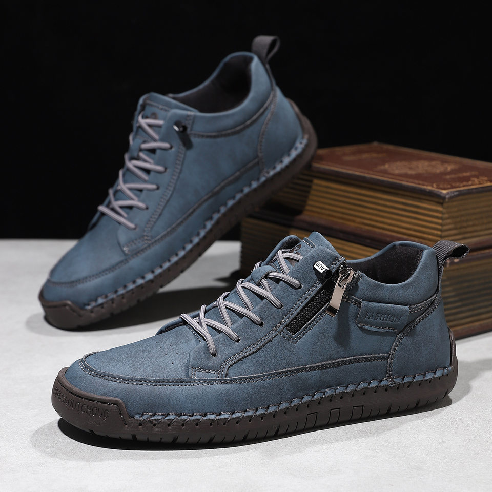 Giày Martin cổ lửng unisex cỡ lớn, đế bằng, đường may, phong cách Hàn Quốc — 9883 màu be, 9883 màu trắng, 9883 màu đen, 9883 vàng nâu chi tiết 12