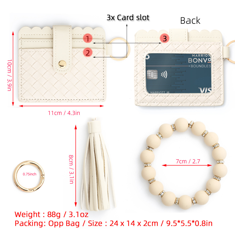 Ethnic Style Simple Style Rhombus Pu Leather Tassel Inlay Rhinestones Keychain display picture 2