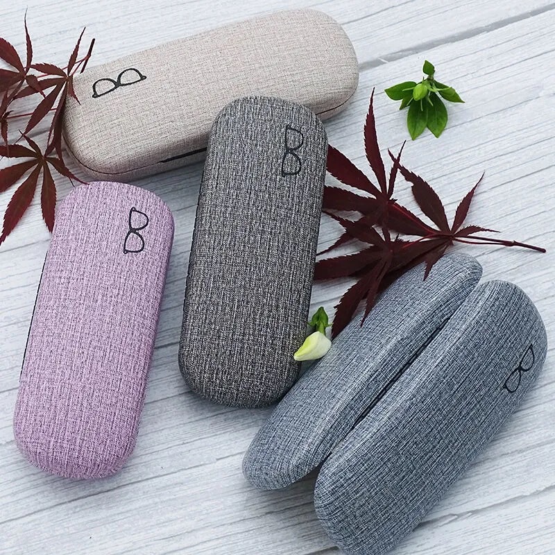 New Portable Flat Glasses Box Retro Pressure Resistant Close Cloth Glasses Box Multi-color Printable Logo