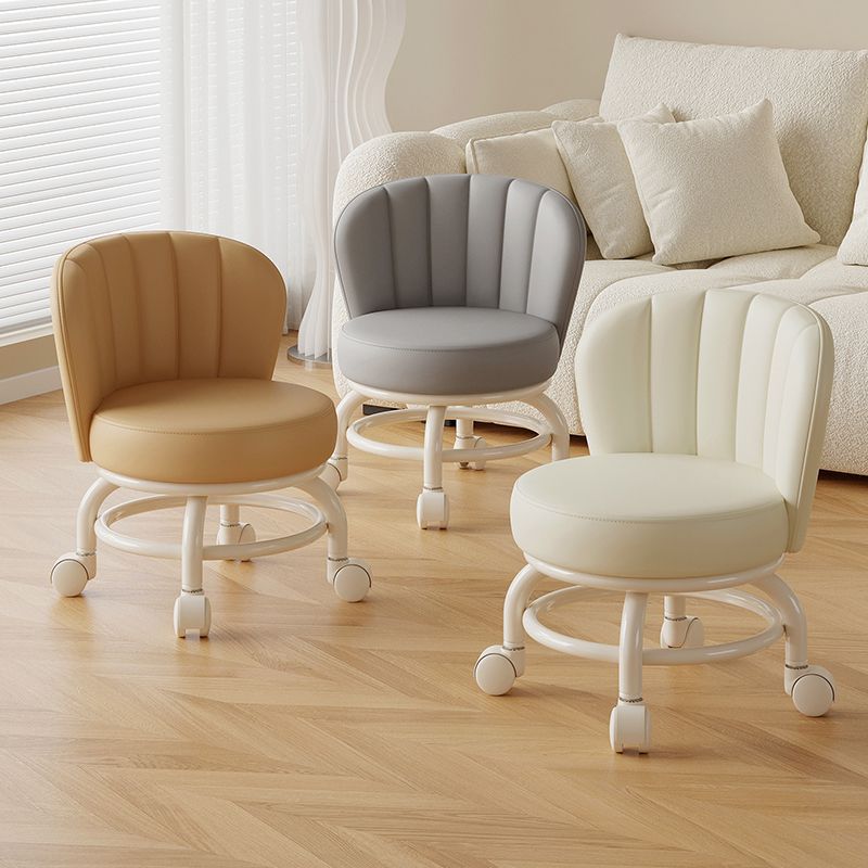 Rueda universal móvil taburete pequeño para niños con taburete giratorio con respaldo para bebés con artefacto para bebés, polea baja, banco silencioso