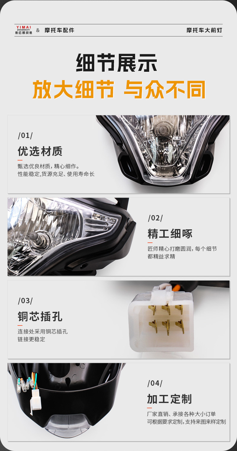 Motorcycle Modified Parts for Italika 150z 150sz 170z Motorcycle Headlight