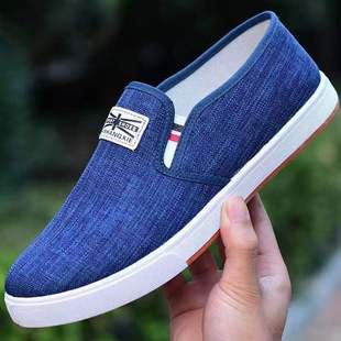New Spring and Autumn Men's Canvas Shoes Slip-on Men's Student Shoes Casual Comfortable Breathable Old Beijing Cloth Shoes for Men