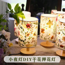 母亲节手工干花台灯diy材料包压花灯小夜灯押花台灯摆件教师节